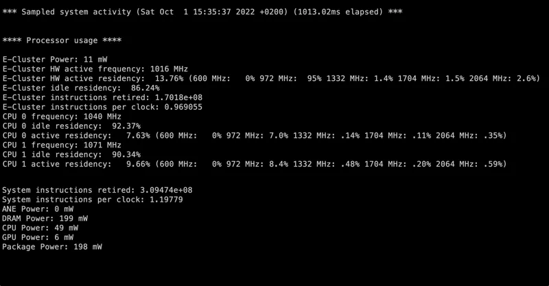 powermetrics macOS